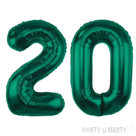 dekoracje na 20 urodziny zestaw balonow xl liczba 20 butelkowy zielony 39 dgt 2 szt