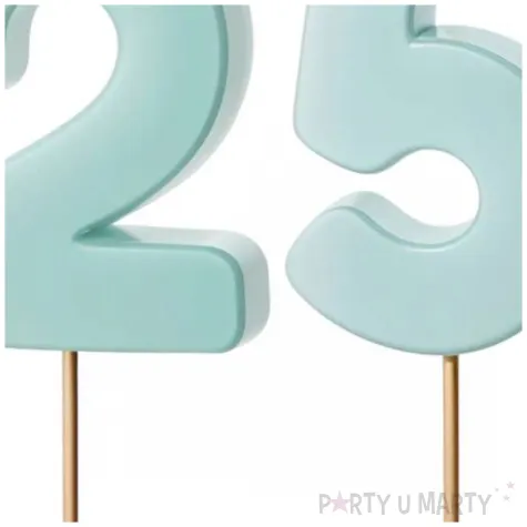 dekoracje na 25 urodziny swieczki na tort liczba 25 niebieski 4 5 cm 2 szt