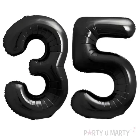 dekoracje na 35 urodziny rocznice zestaw balonow xl liczba 35 czarny 39 dgt 2 szt