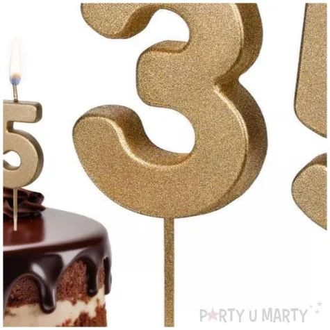 dekoracje na 35 urodziny swieczki na tort liczba 35 zloty 4 5 cm 2 szt