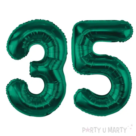 dekoracje na 35 urodziny zestaw balonow xl liczba 35 butelkowy zielony 39 dgt 2 szt