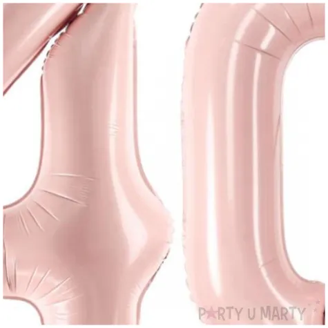 dekoracje na 40 urodziny rocznice zestaw balonow liczba 40 rozowy jasny 34 dgt 2 elementy