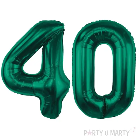 dekoracje na 40 urodziny zestaw balonow xl liczba 40 butelkowy zielony 39 dgt 2 szt