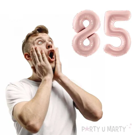 dekoracje na 50 urodziny rocznice zestaw balonow liczba 85 rozowy jasny 34 dgt 2 elementy