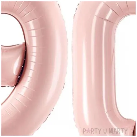 dekoracje na 50 urodziny rocznice zestaw balonow liczba 90 rozowy jasny 34 dgt 2 elementy