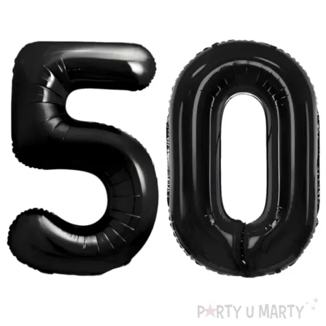 dekoracje na 50 urodziny rocznice zestaw balonow xl liczba 50 czarny 39 dgt 2 szt