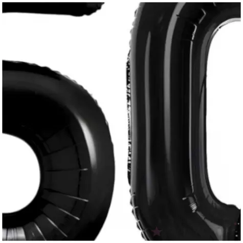 dekoracje na 50 urodziny rocznice zestaw balonow xl liczba 50 czarny 39 dgt 2 szt