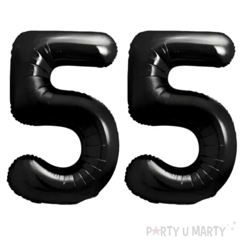 dekoracje na 55 urodziny rocznice zestaw balonow xl liczba 55 czarny 39 dgt 2 szt