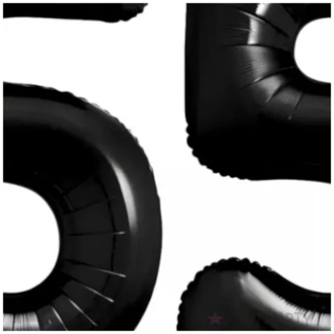 dekoracje na 55 urodziny rocznice zestaw balonow xl liczba 55 czarny 39 dgt 2 szt