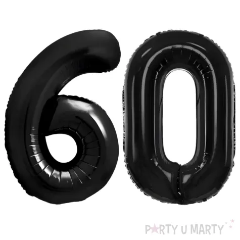 dekoracje na 60 urodziny rocznice zestaw balonow xl liczba 60 czarny 39 dgt 2 szt