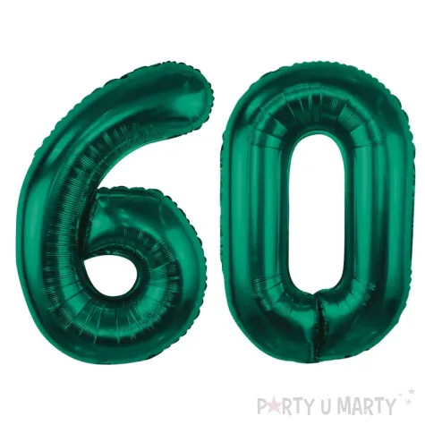 dekoracje na 60 urodziny zestaw balonow xl liczba 60 butelkowy zielony 39 dgt 2 szt