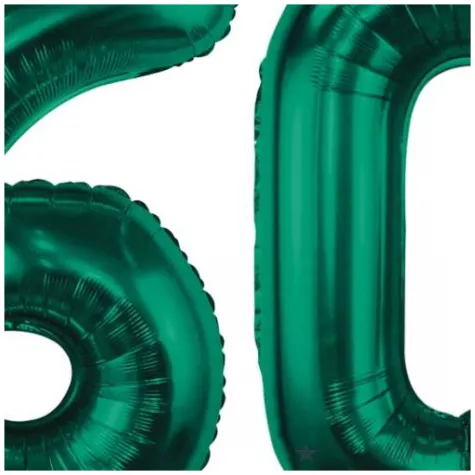 dekoracje na 60 urodziny zestaw balonow xl liczba 60 butelkowy zielony 39 dgt 2 szt