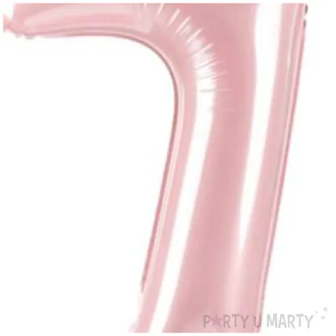 dekoracje na 7 urodziny dla dziewczynki balon foliowy cyfra 7 stojaca rozowy partydeco