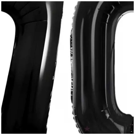 dekoracje na 70 urodziny rocznice zestaw balonow xl liczba 70 czarny 39 dgt 2 szt