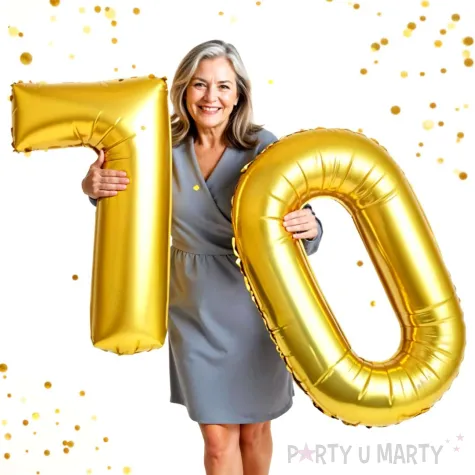 dekoracje na 70 urodziny zestaw balonow liczba 70 zloty 33 dgt 2 elementy
