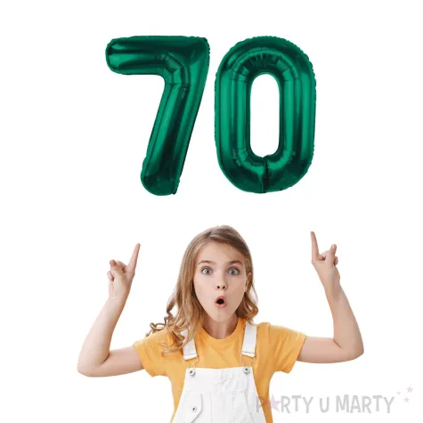 dekoracje na 70 urodziny zestaw balonow xl liczba 70 butelkowy zielony 39 dgt 2 szt