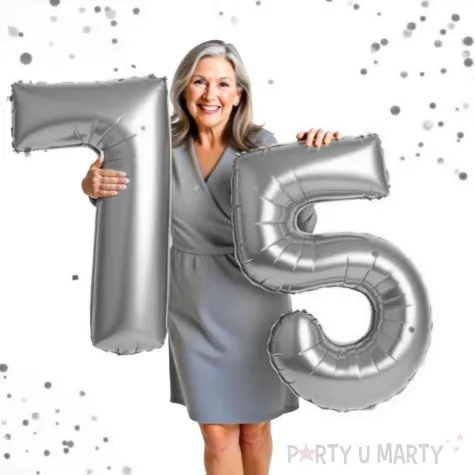 dekoracje na 75 urodziny rocznice zestaw balonow liczba 75 srebrny 39 dgt 2 elementy