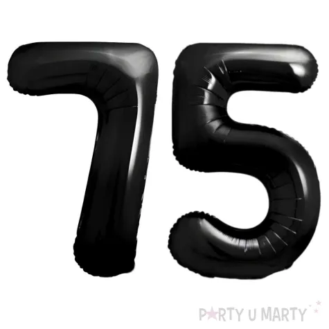 dekoracje na 75 urodziny rocznice zestaw balonow xl liczba 75 czarny 39 dgt 2 szt
