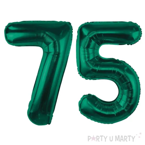 dekoracje na 75 urodziny zestaw balonow xl liczba 75 butelkowy zielony 39 dgt 2 szt