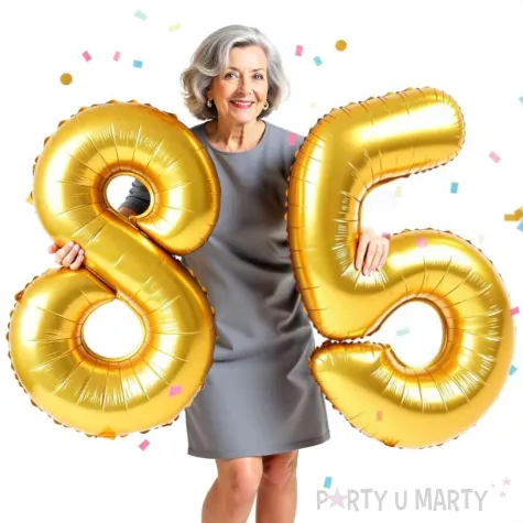 dekoracje na 85 urodziny zestaw balonow liczba 85 zloty 33 dgt 2 elementy