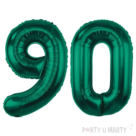 dekoracje na 90 urodziny zestaw balonow xl liczba 90 butelkowy zielony 39 dgt 2 szt