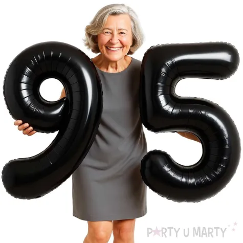 dekoracje na 95 urodziny rocznice zestaw balonow xl liczba 95 czarny 39 dgt 2 szt
