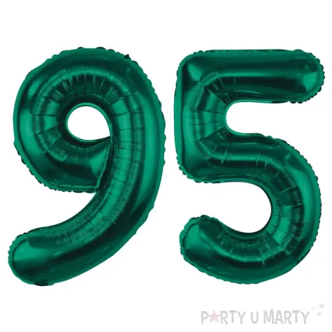 dekoracje na 95 urodziny zestaw balonow xl liczba 95 butelkowy zielony 39 dgt 2 szt