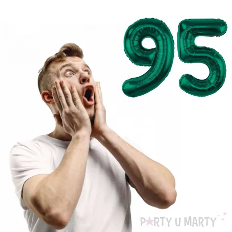 dekoracje na 95 urodziny zestaw balonow xl liczba 95 butelkowy zielony 39 dgt 2 szt