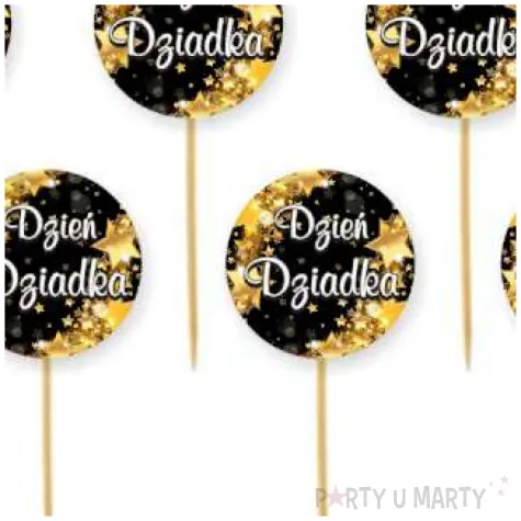 dekoracje na babeczki pikery dzien dziadka gwiazdki do muffinek szpilki ozdobne 6 szt