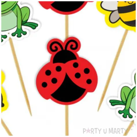 dekoracje na dzien wiosny pikery na muffinki babeczki wiosna kum kum mix 6 szt