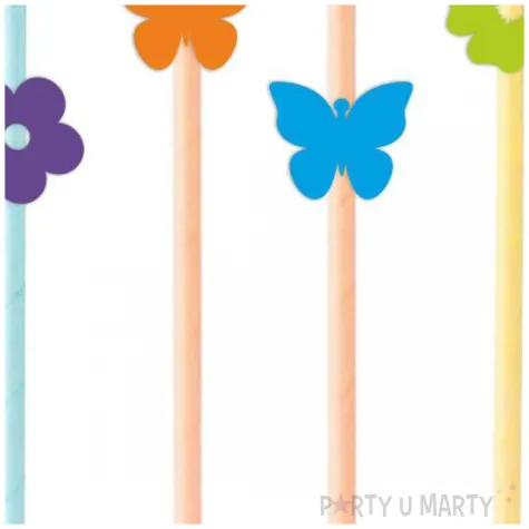 dekoracje na dzien wiosny slomki wiosna kwiatki i motylki mix 19 5 cm 6 szt