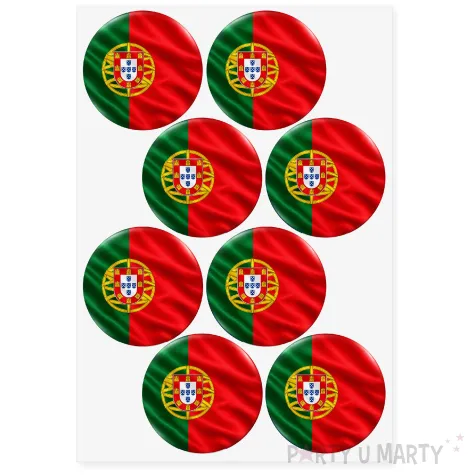 dekoracje na europejski dzien jezykow naklejki samoprzylepne na przypinki flaga portugalia x8
