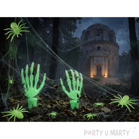 dekoracje na halloween andrzejki sztuczne pajaki swiecace w ciemnosci 10 szt