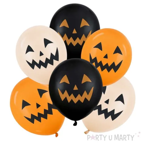 dekoracje na halloween balony dynie pomaranczowo czarne do girland 12 6 szt