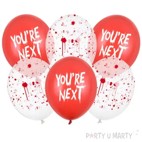 dekoracje na halloween balony plamy krwi youre next do girlandy czerwone krew 12 x6