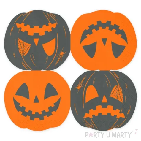 dekoracje na halloween dzien dyni serwetki papierowe straszna dynia 33x30 cm x20