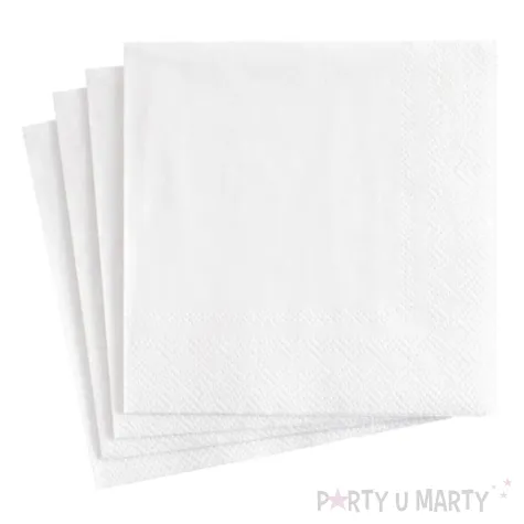 dekoracje na komunie slub chrzest serwetki lunch bialy 33 cm 20 szt