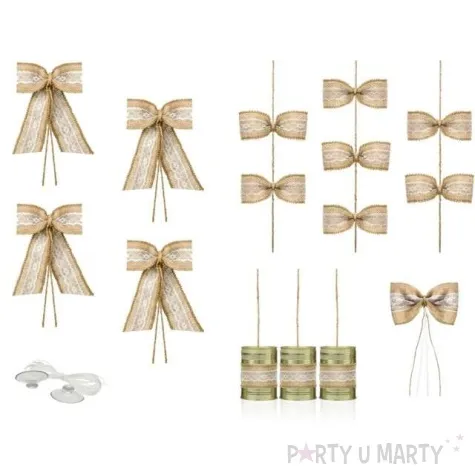 dekoracje na samochod kokardki partydeco zestaw