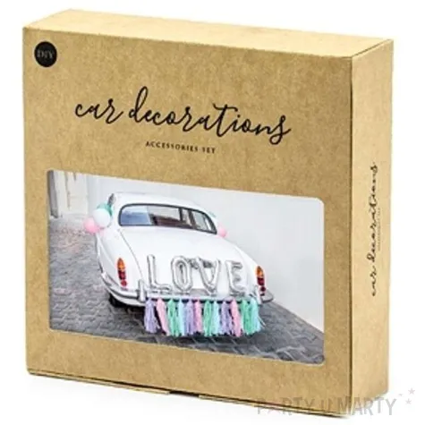 dekoracje na samochod love mix partydeco zestaw