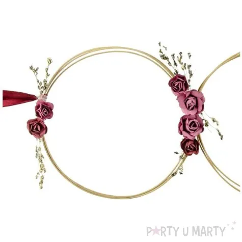 dekoracje na samochod rattanowe bordowe partydeco zestaw