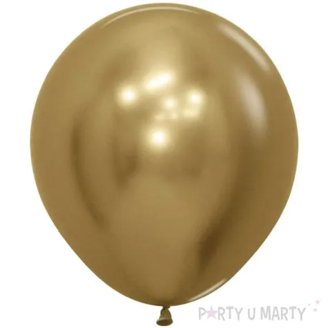 dekoracje na slub urodziny balony lateksowe reflex gold chromowane zlote do girland 18 x15