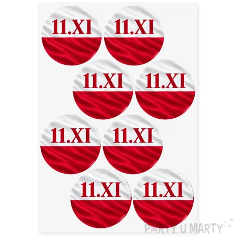 dekoracje na swieto niepodleglosci 11 listopada naklejki na przypinki flaga polska 11 xi x8