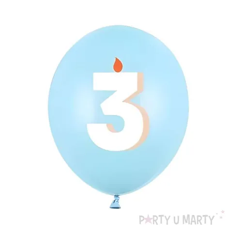 dekoracje na urodziny balony pastelowe cyfra 3 niebieskie zolte rozowe 12 50 szt