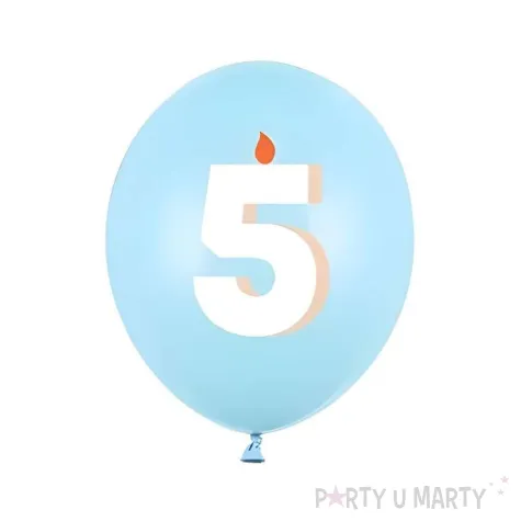dekoracje na urodziny balony pastelowe cyfra 5 niebieskie zolte rozowe 12 50 szt