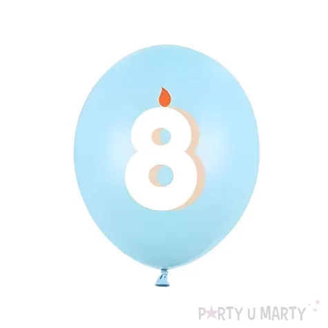 dekoracje na urodziny balony pastelowe cyfra 8 niebieskie zolte rozowe 12 50 szt