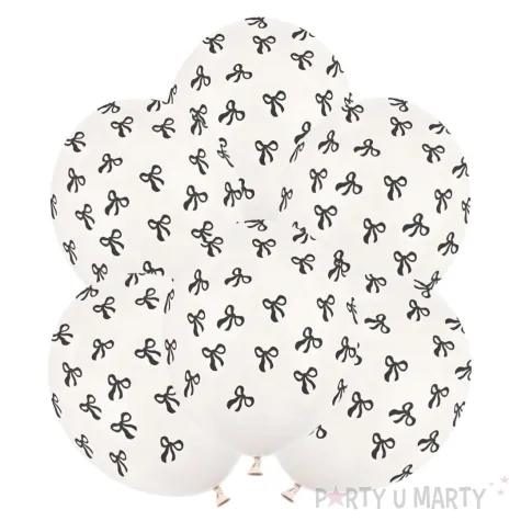 dekoracje na urodziny biale balony pastelowe kokardki 12 6 szt