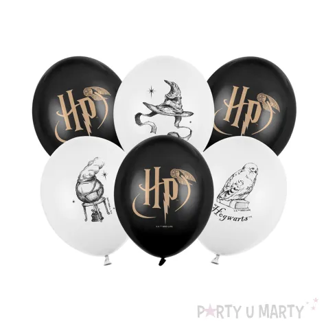 dekoracje na urodziny halloween balony lateksowe harry potter czarne biale hedwiga tiara 12 x6