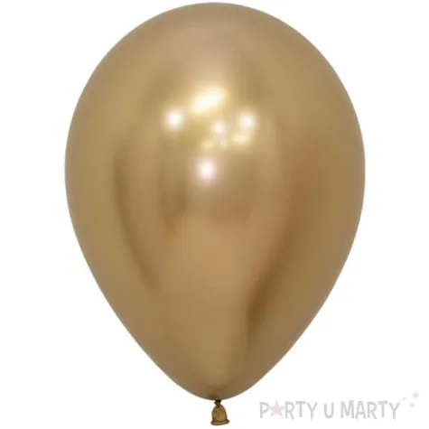 dekoracje na urodziny mini balony lateksowe reflex gold chromowane zlote do girland 5 x50
