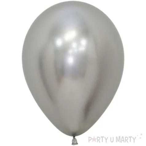 dekoracje na urodziny mini balony lateksowe reflex silver chromowane srebrne do girland 5 x50