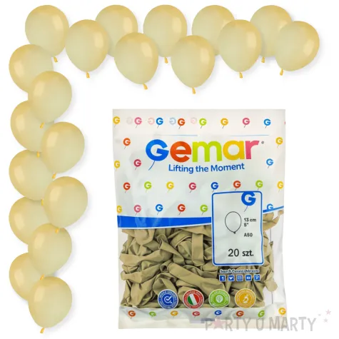 dekoracje na urodziny musztardowe balony pastelowe a50 zolte do girland 5 20 szt